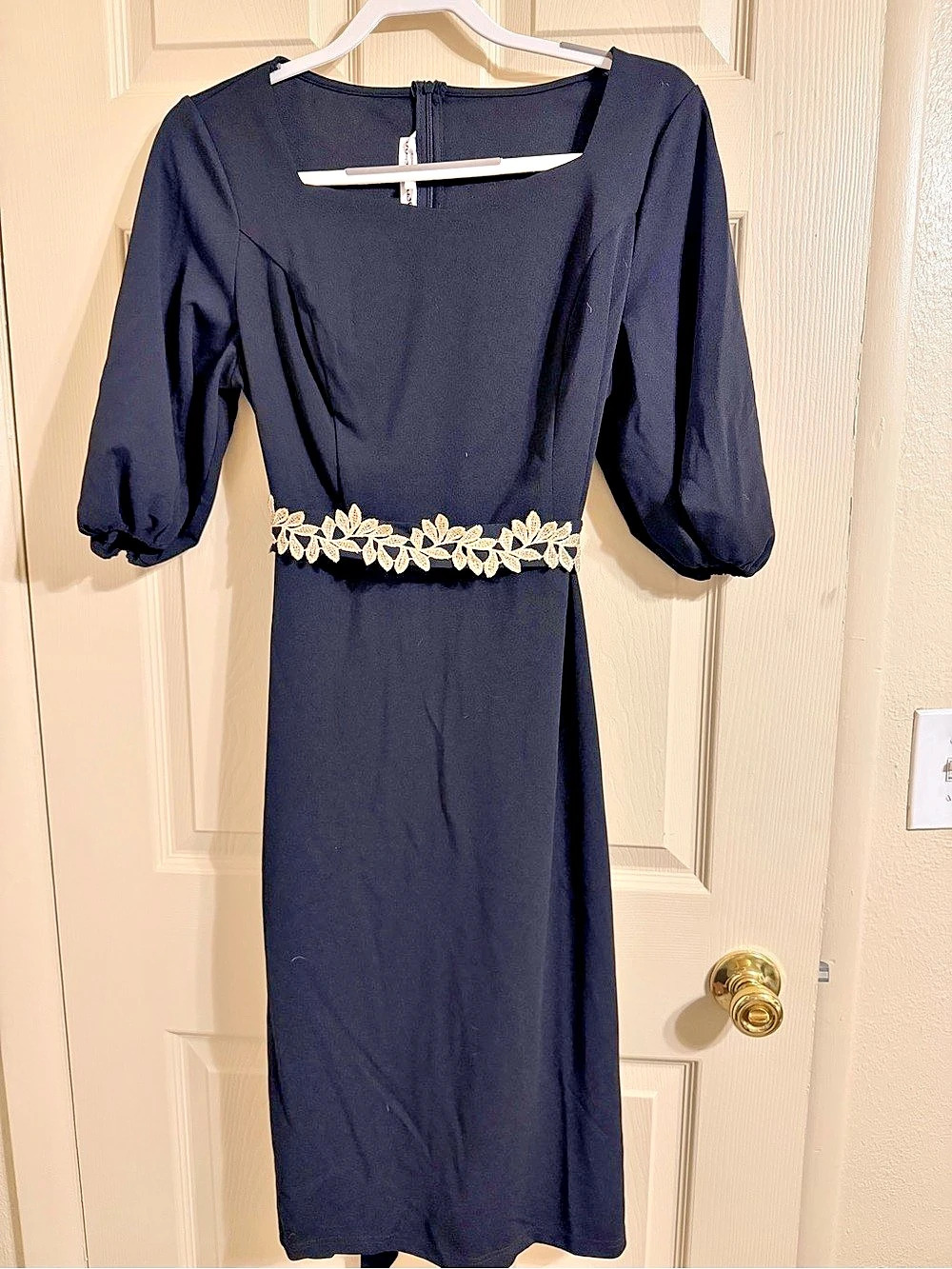 JJ's House Midi Dress with Embellished Waist in Black Size XXL NWT